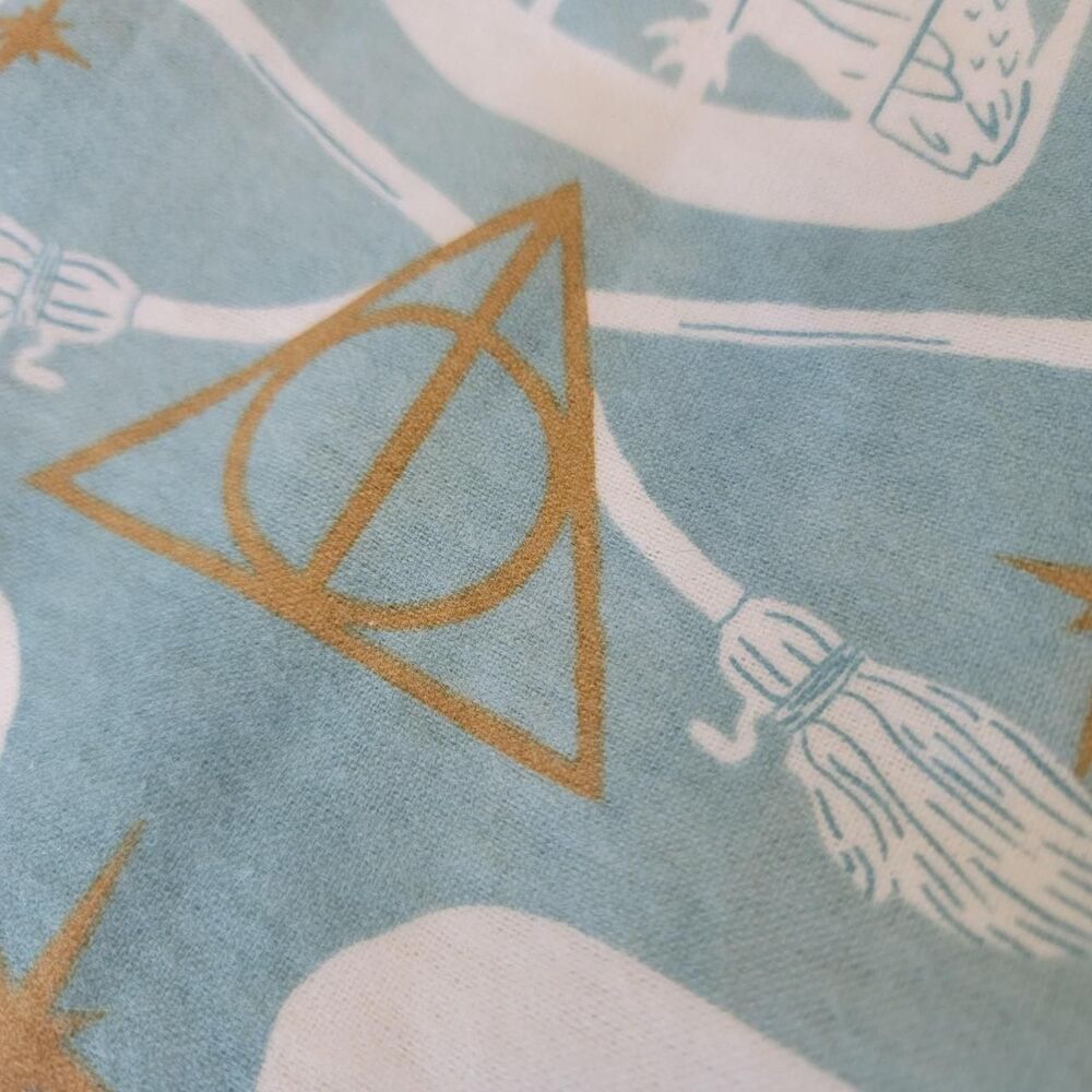 Harry Potter Blue Button Up Shirt Wizarding World Size L - Picture 8 of 8